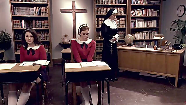 Huge boobs nun whips bound coeds