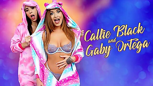 First time sex with spicy Callie Black and Gaby Ortega from Family Strokes