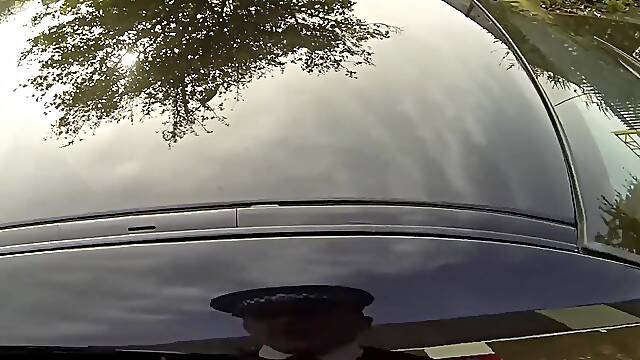 Uniformed Police Officer fucks her over the bonnet of his Police Car - Fake Cop