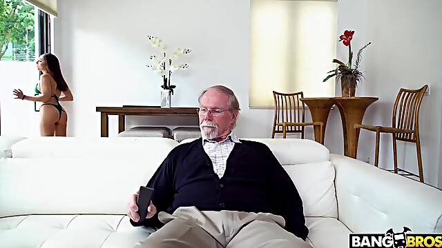 Grandpa Cant Stop Staring At Her - 1080p - Kira Perez