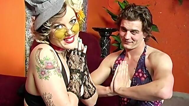 Busty blonde wife Candy Monroe cuckolds her husband with a BBC