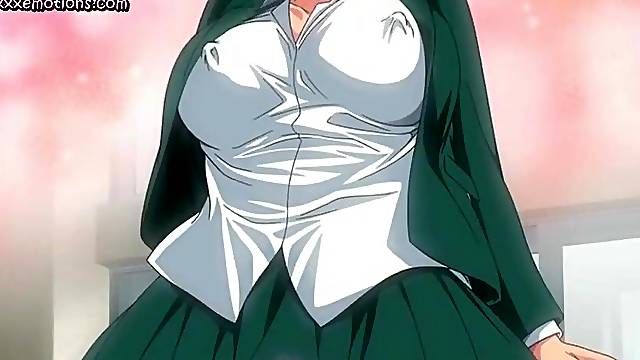 Anime teenie with large boobs