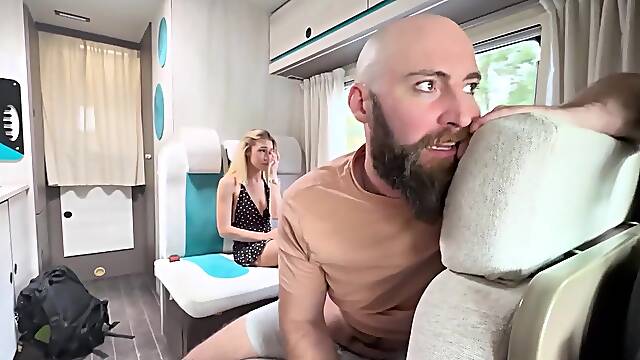 BangVan - Breasty Marica Chanelle Seduces Homo Guy Jonny Oblong in Her RV