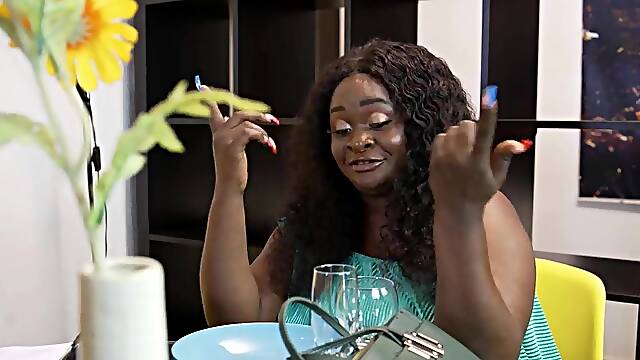 Big beautiful woman large ebony booty model get banged by his photographer