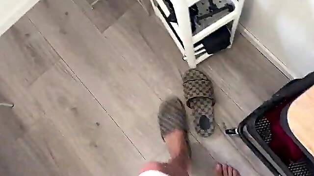 Client Strokes His Jock During the time that Getting a Massage - Masseuse Joins In