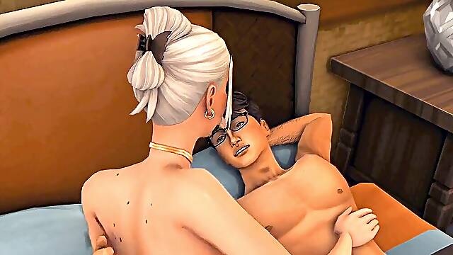BIG TIT BLONDE BABE rides egghead mate ON VACATION MOVIE - SIMS 4 WICKED WHIMS