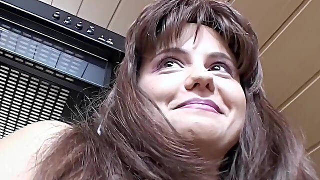 Busty Brunette MILF Masturbates Wildly with Kitchen Objects